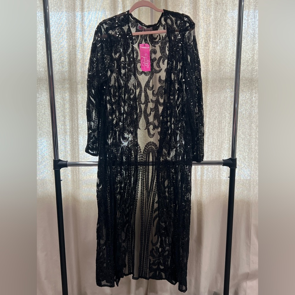 Southern Fried Chics Sequence Duster perfect for the holiday season